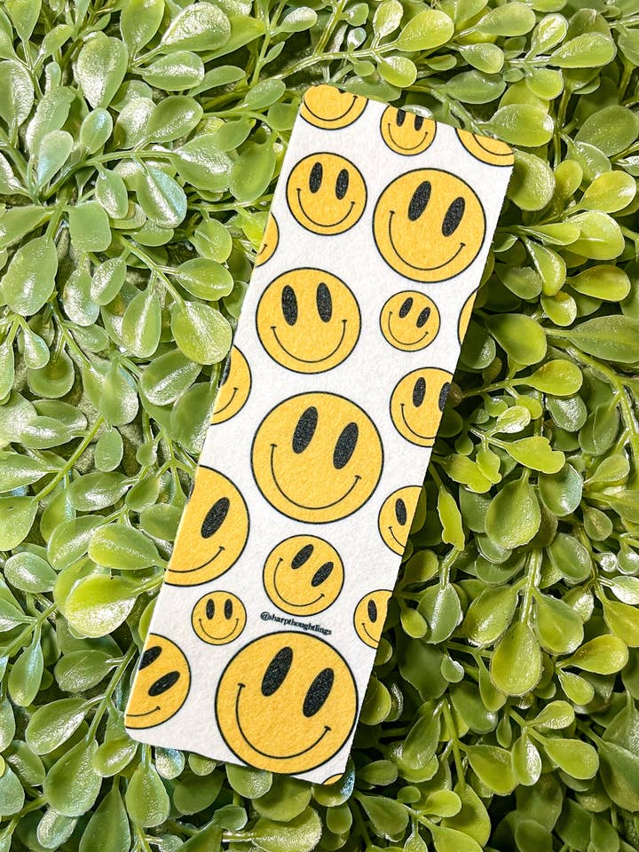 Marque-page Smiley jaune pour la vente par Sharp Thoughtlings