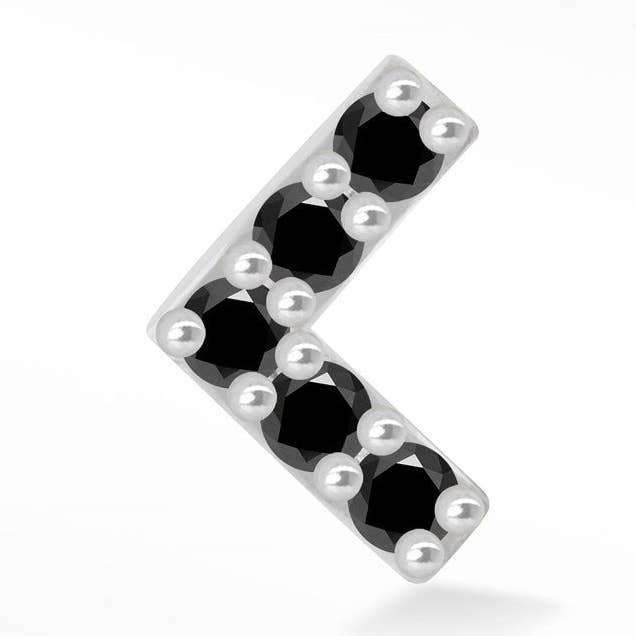 Svart Diamant Platt Ryggörhänge Pil 14k Vit för wholesale av Nina Wynn Pro Shop