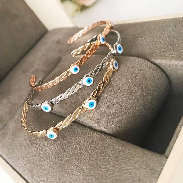 Evileyefavor - Venta al por mayor Brazalete - Pulsera brazalete, Pulsera de cuentas de mal de ojo blanco, Pulsera de mal de ojo5