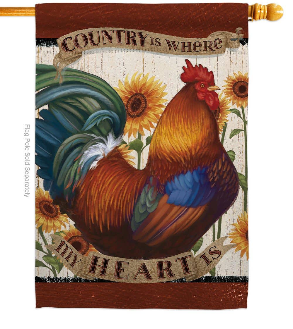 Two Group Flag Co - Venta al por mayor Bandera y manga de viento - Bandera primitiva de animales de corral Country My Heart Animals1