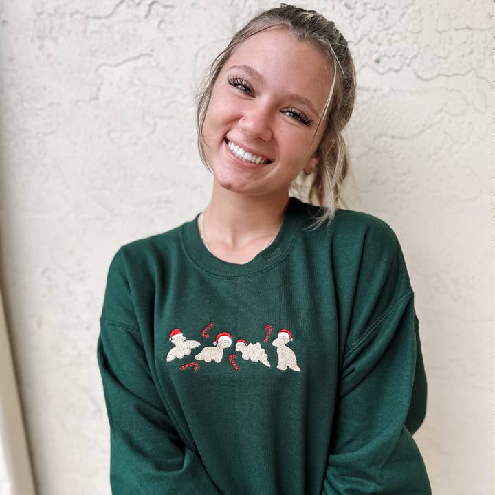 Chandail à encolure ras-du-cou Dino Chicken Nuggets pour la vente par Bash House