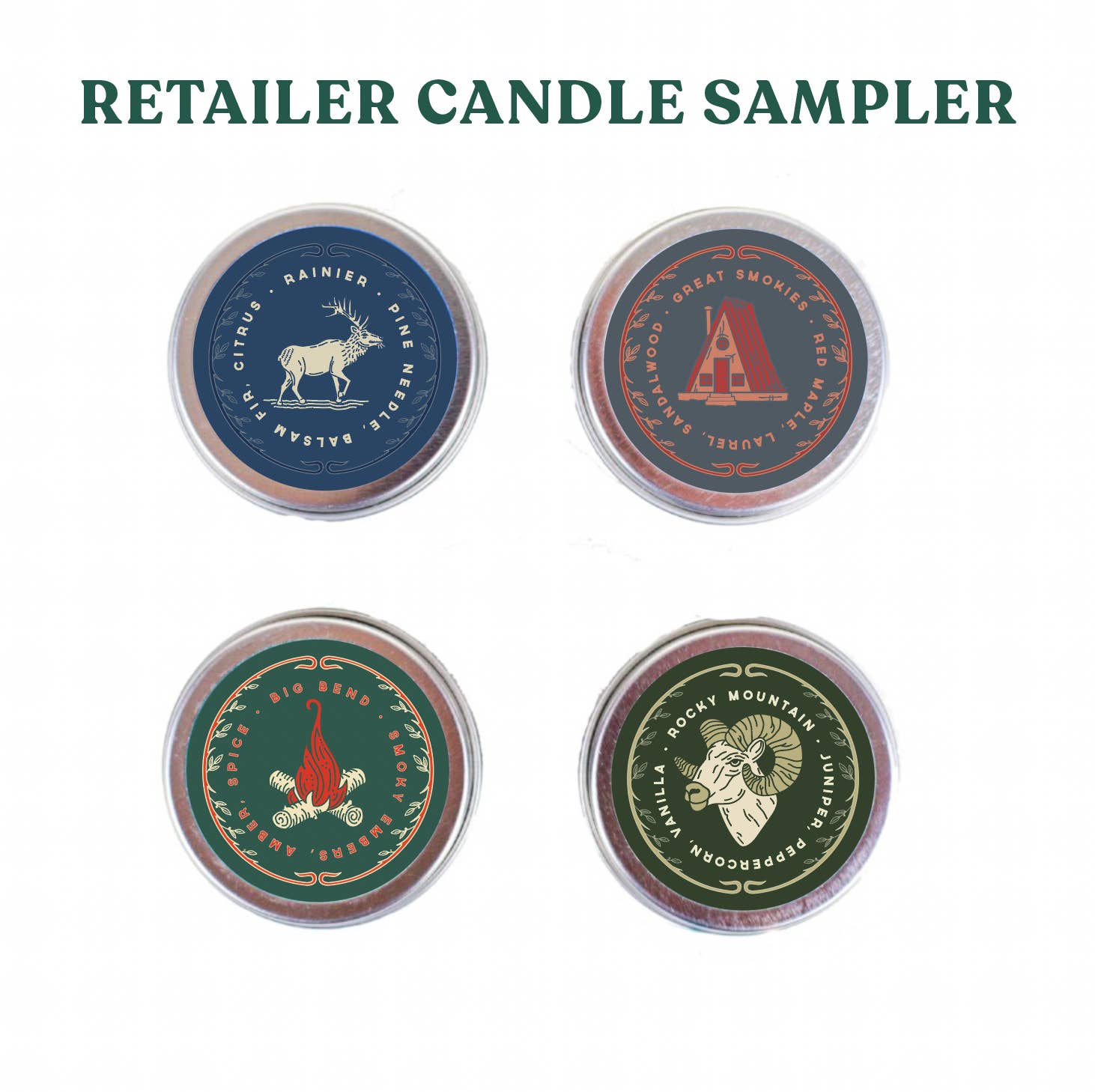Good & Well Supply Co. – Engroshandel Forhandlereksemplar – Forhandler National Park Candle Sampler