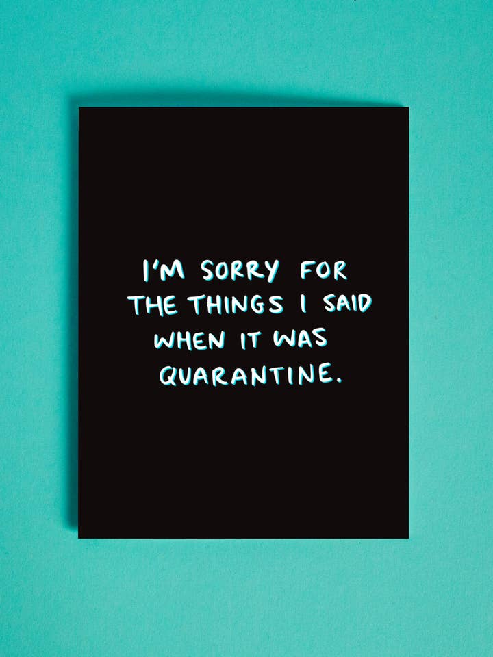 Quarantine Card for wholesale by Smitches