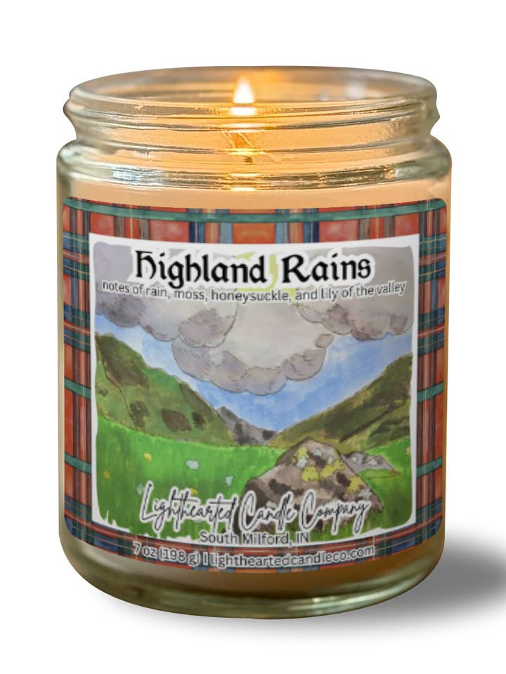 Skotsk Lys | Kokos-App. | Highland Rains Lys for engroshandel hos Lighthearted Candle Company