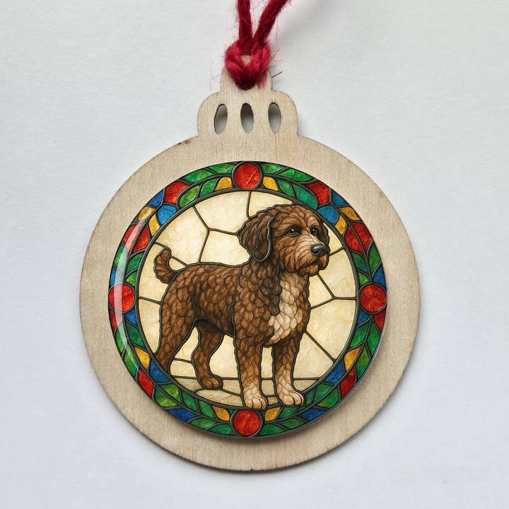 Spanish Water Dog Double-Sided Christmas Ornament for wholesale by All Things Cherrie