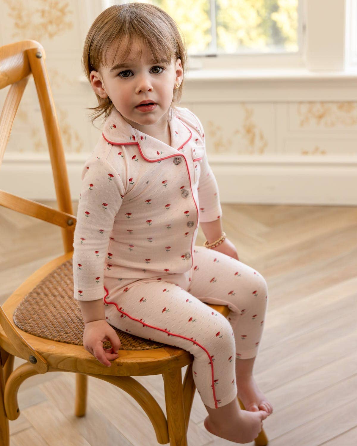 Pink Plant Your Dreams & Grow Happy Pointelle 2 Pc Pajama Set for wholesale on Faire1