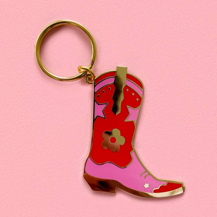 Unexpected Flair - Wholesale Keychain - Women's - Cowgirl/Cowboy Boot Enamel Keychain0
