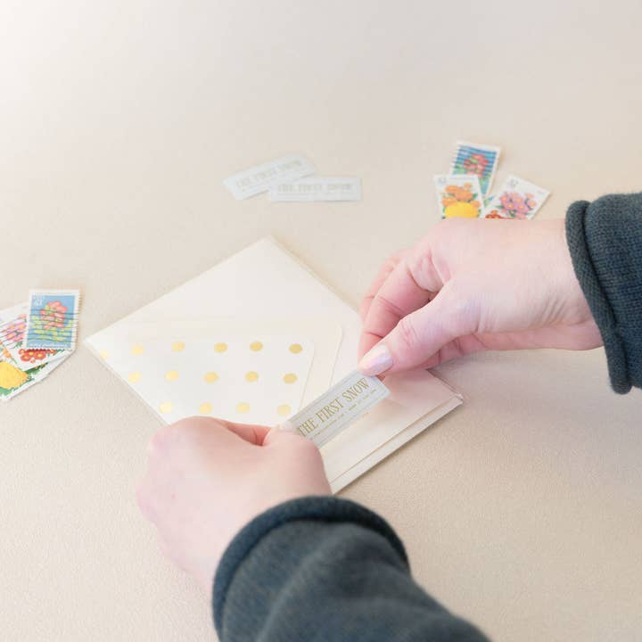 The First Snow - Wholesale Christmas Card - Christmas Tree Ski Holiday Greeting Card3