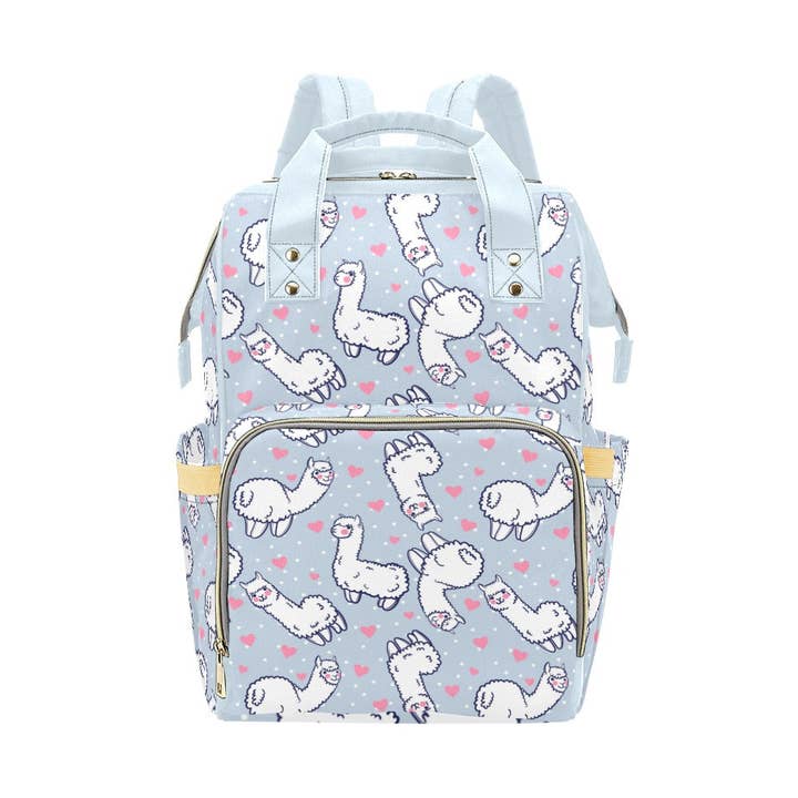 Llama Love Multifunctional Diaper Backpack Bag for wholesale by Pioneer Kitty Market