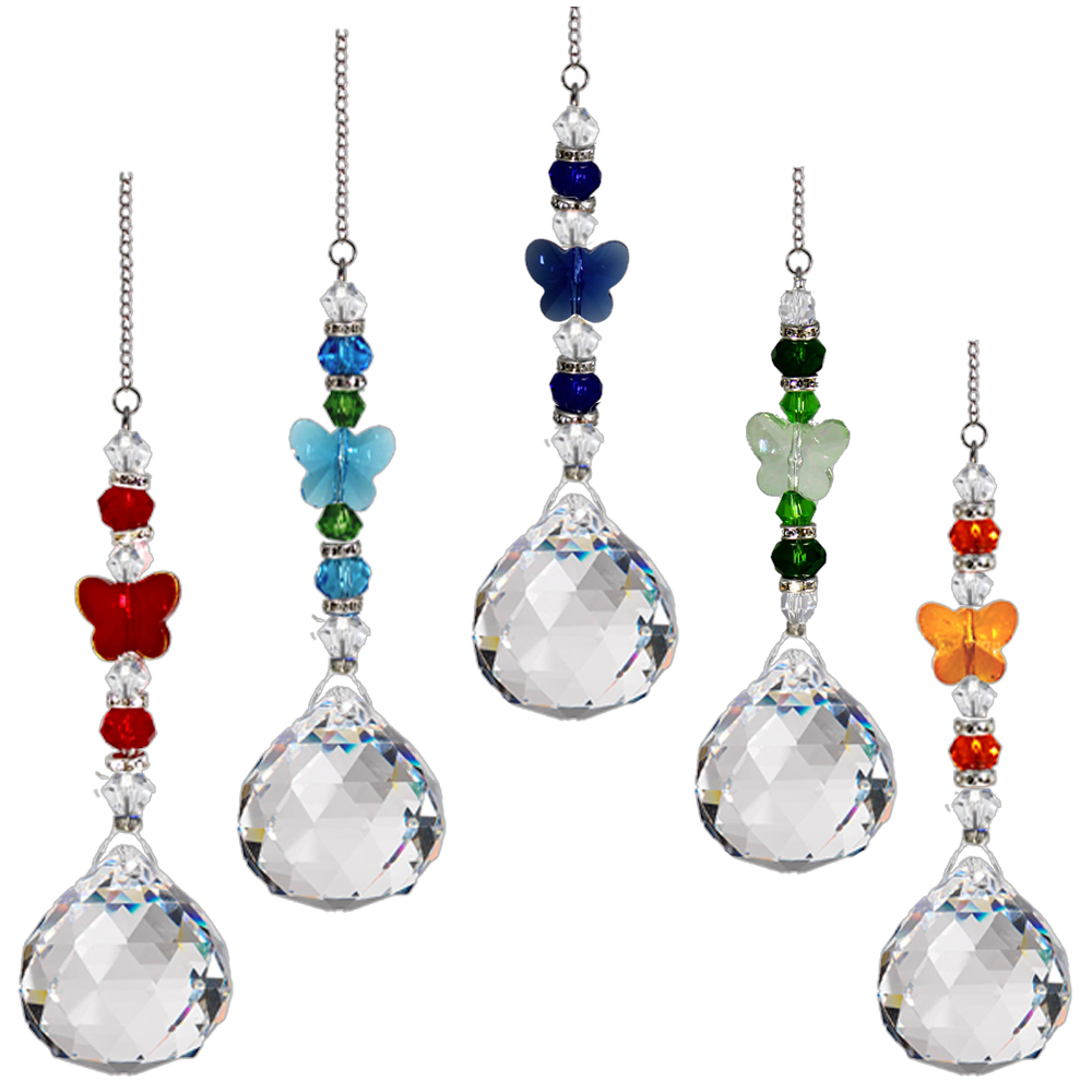 World Buyers – wholesale Suncatcher – Butterfly & Beads Chrystal Pendant - HCH131  2