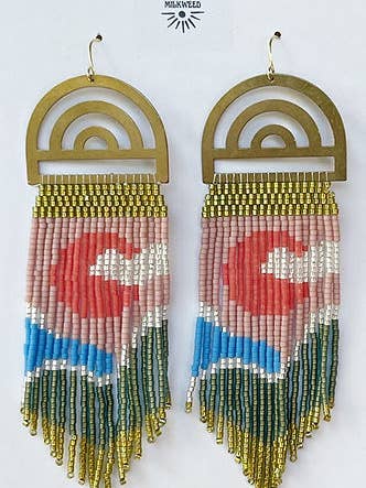 Sea Sky Fringe Earrings for wholesale by uncommon milkweed