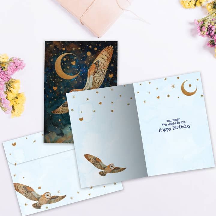Tree-Free Greetings - Wholesale Birthday Card - Lucky Owl Birthday SKU 22246
