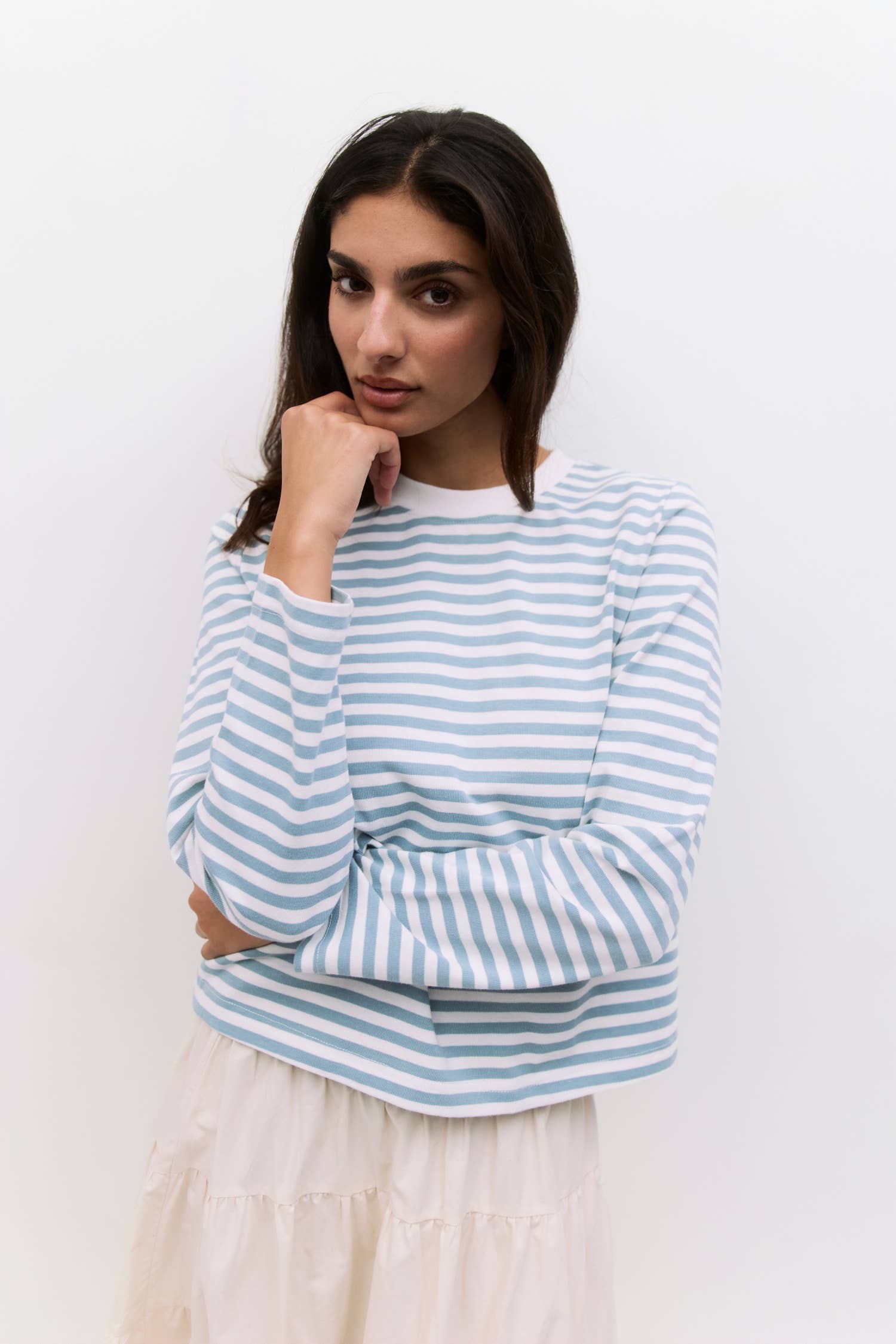 MOD REF - Wholesale T-Shirt - Women's - The Kathleen Top | Women's Striped Long Sleeve T-Shirt

5