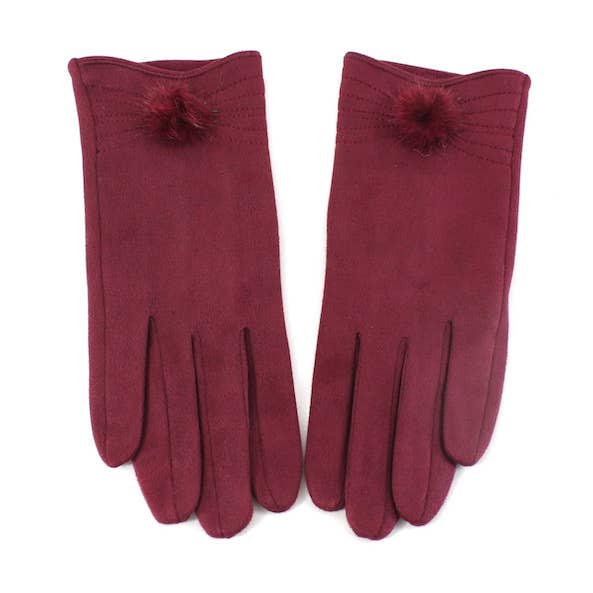 A23065 Helena Gloves w/Small Pom Pom for wholesale by Pretty Persuasions