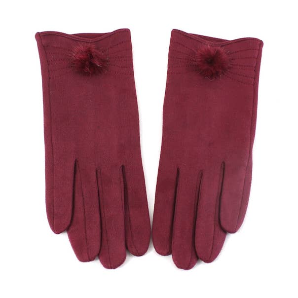 Pretty Persuasions – Luvas - Mulher por atacado – A23065 Luvas Helena c/ Pom Pom Pequeno1