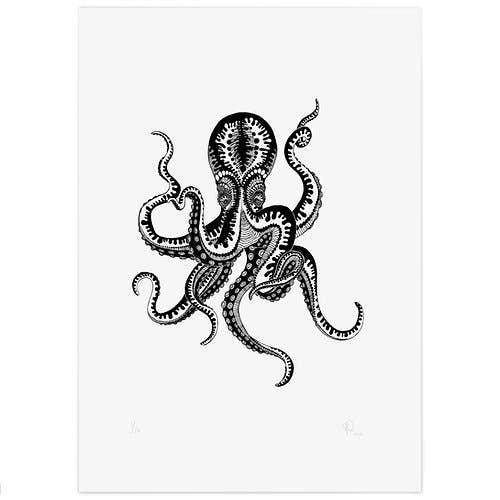 Limited Edition screen print Octopus for wholesale by amesea