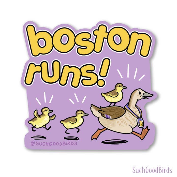 Such Good Birds - Wholesale Sticker - Boston Runs- 3" Waterproof Vinyl Sticker Souvenir Bird Ducks