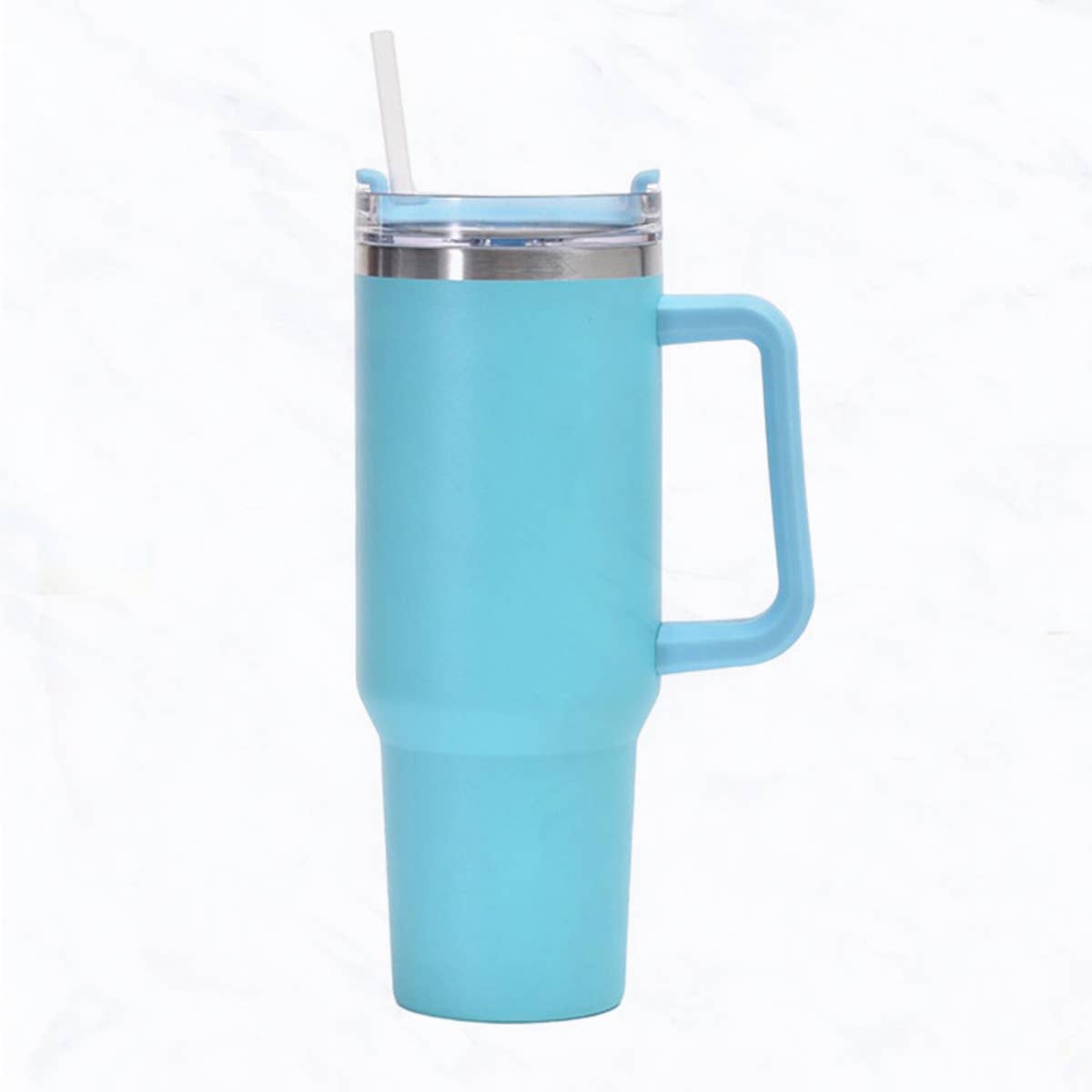Suzie Q USA - Wholesale Insulated Mug/Tumbler - 40 oz, Stainless Steel Tumbler with Handle, Straws Include11