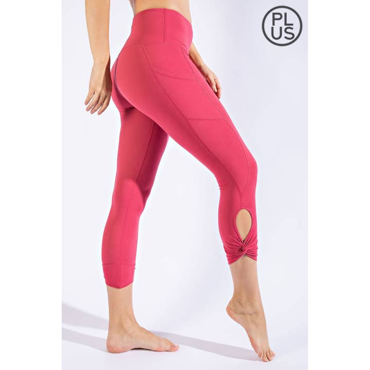 Rae Mode - Wholesale Athletic/Lounge Leggings - Women's - PLUS SIZE CAPRI KEYHOLE YOGA LEGGINGS38