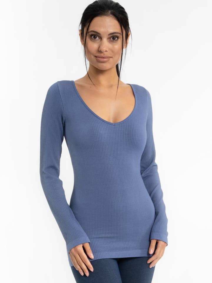 ELIETIAN - Wholesale Knit Top - Women's - Ribbed Reversible Long Sleeve7