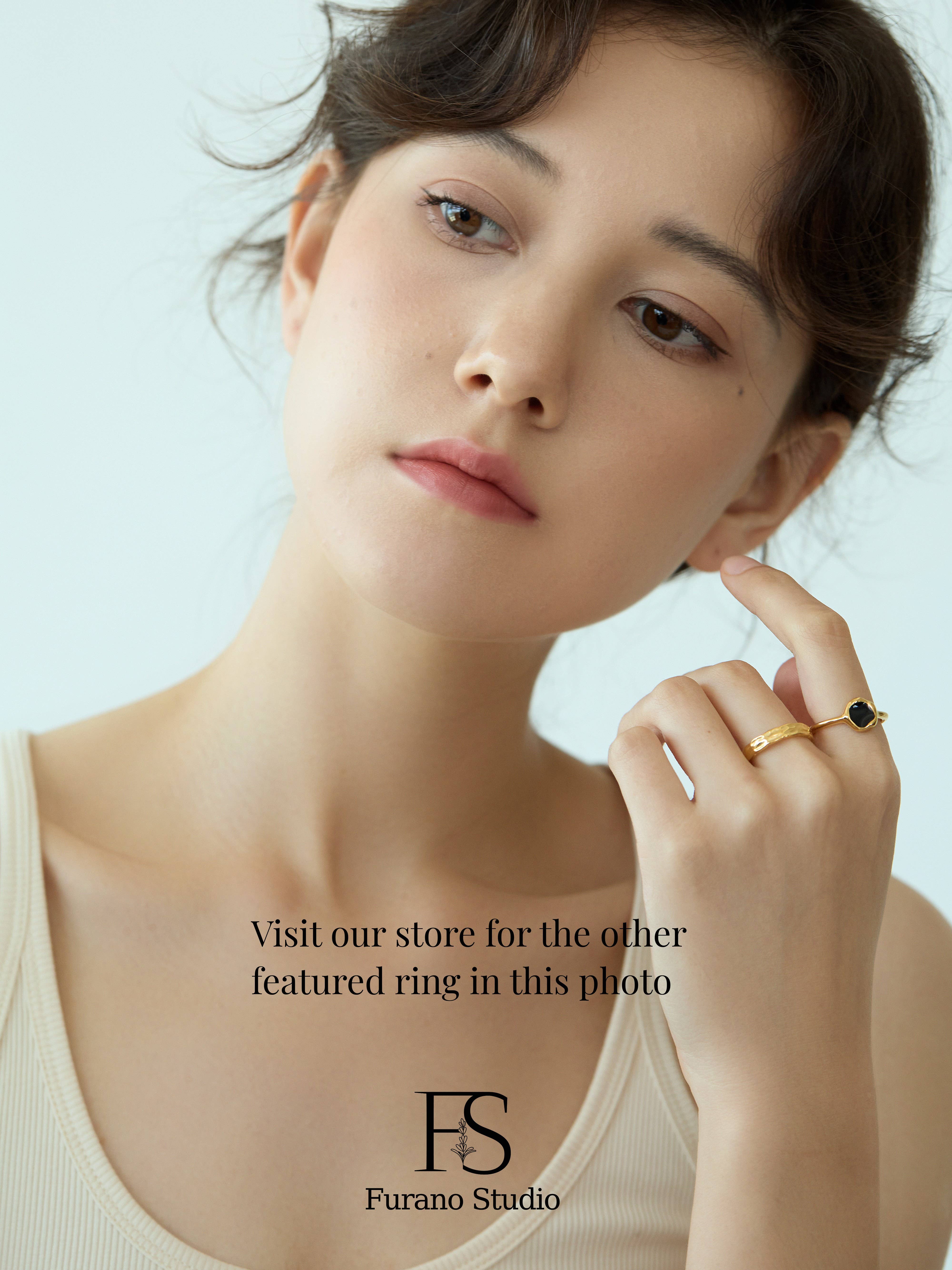 Furano Studio - Vente Chevalières - Bague noire, bague en or non ternissant6