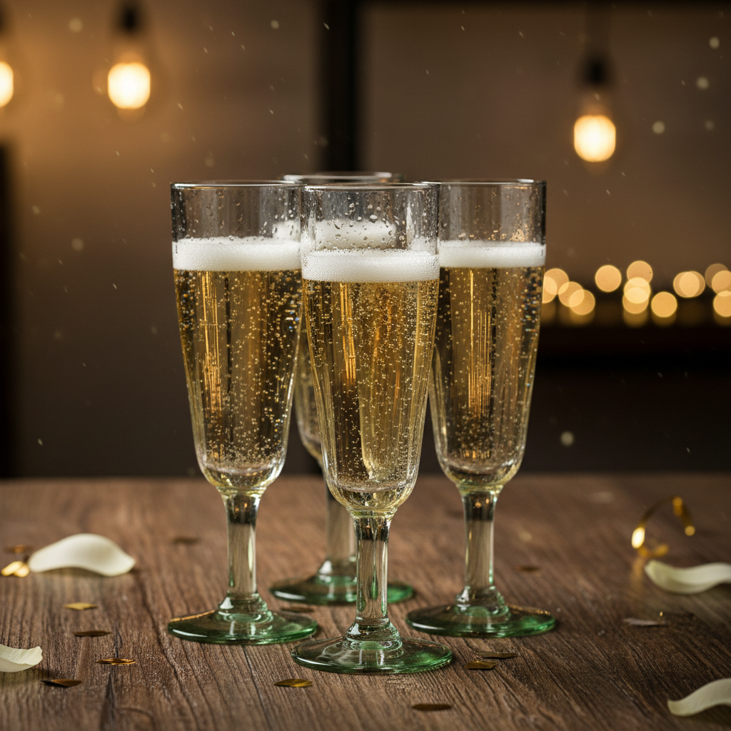 Jarapa – wholesale Wine glass – Recycled Glass Prosecco / Champagne Stemmed Glass 19cm0