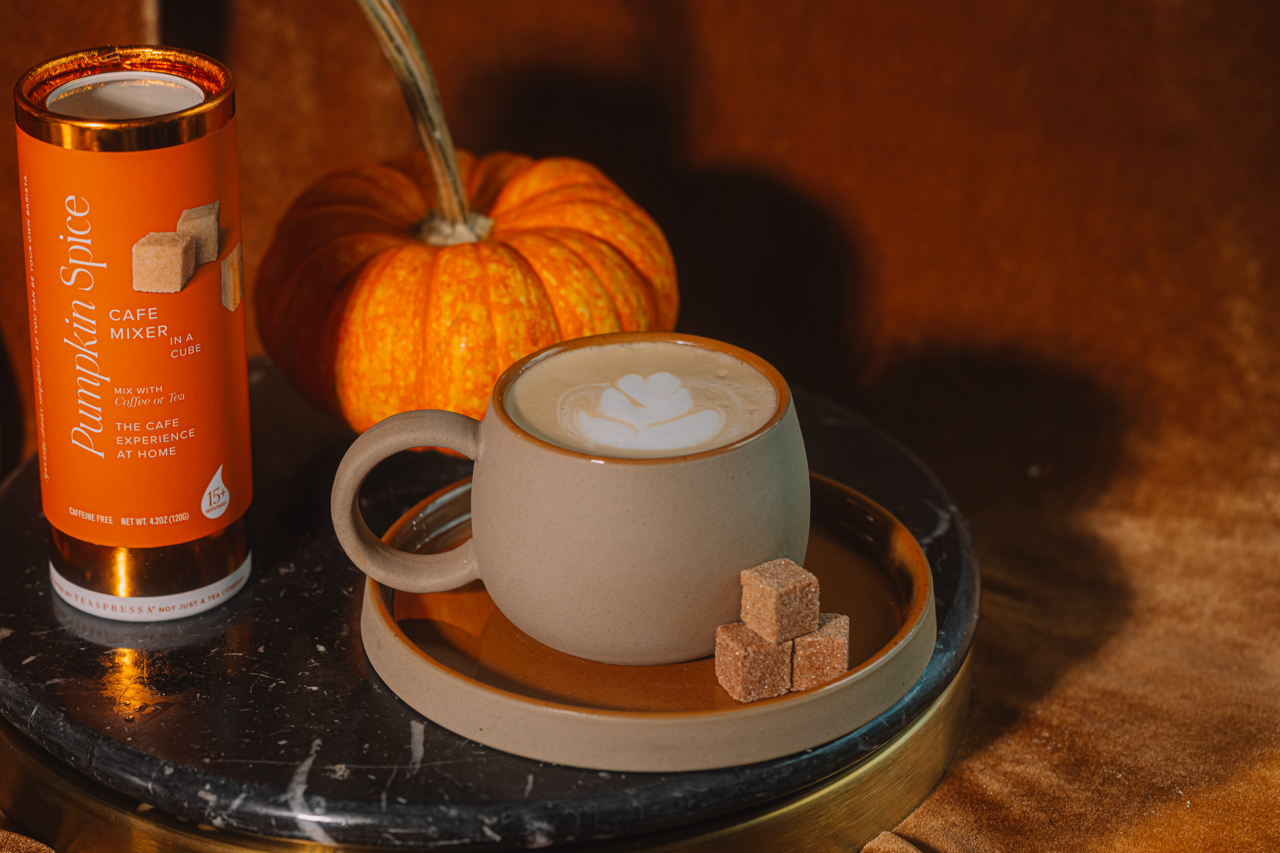 TEASPRESSA | LUXE Mixer Cube – wholesale Drinkmix – Pumpkin Spice Cafe Mixer Tallboy1