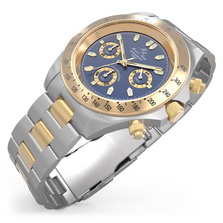Markus Ruby - Wholesale Wrist Watch - Men's - Dakar Chronograph in Two-Tone Stainless Steel