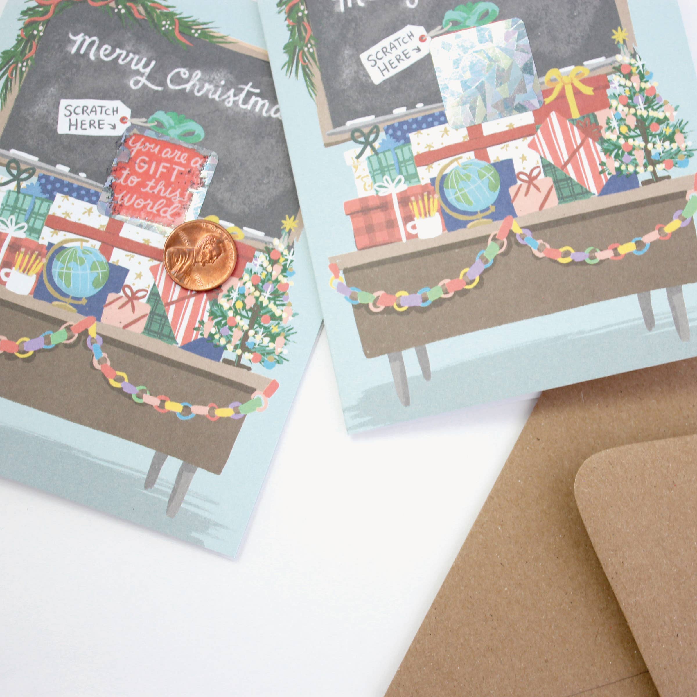 Inklings Paperie - Wholesale Christmas Card - Scratch-off Card - Teacher Christmas4