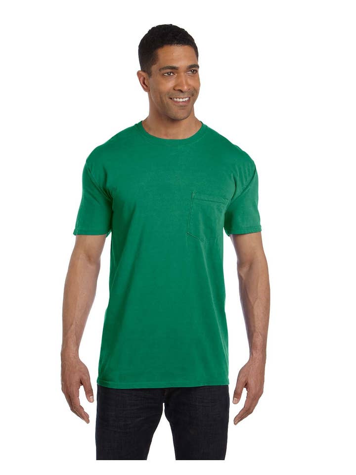 Total Apparel - Wholesale T-Shirt - Unisex - Comfort Colors Garment-Dyed Pocket Blank T-Shirt | 6030CC41