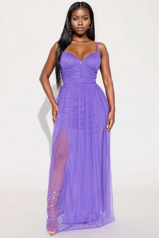 5besties inc - Wholesale Dress – Women's - Mesh Maxi Dress