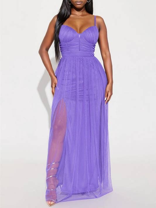 5besties inc - Wholesale Dress – Women's - Mesh Maxi Dress0