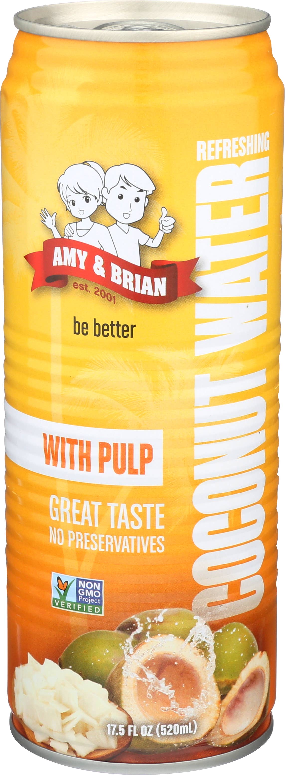 Amy & Brian - Vente Jus de fruits - Eau de coco Amy & Brian Premium avec pulpe - 17,5 fl oz1