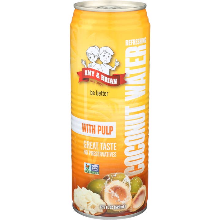Amy & Brian - Vente Jus de fruits - Eau de coco Amy & Brian Premium avec pulpe - 17,5 fl oz1