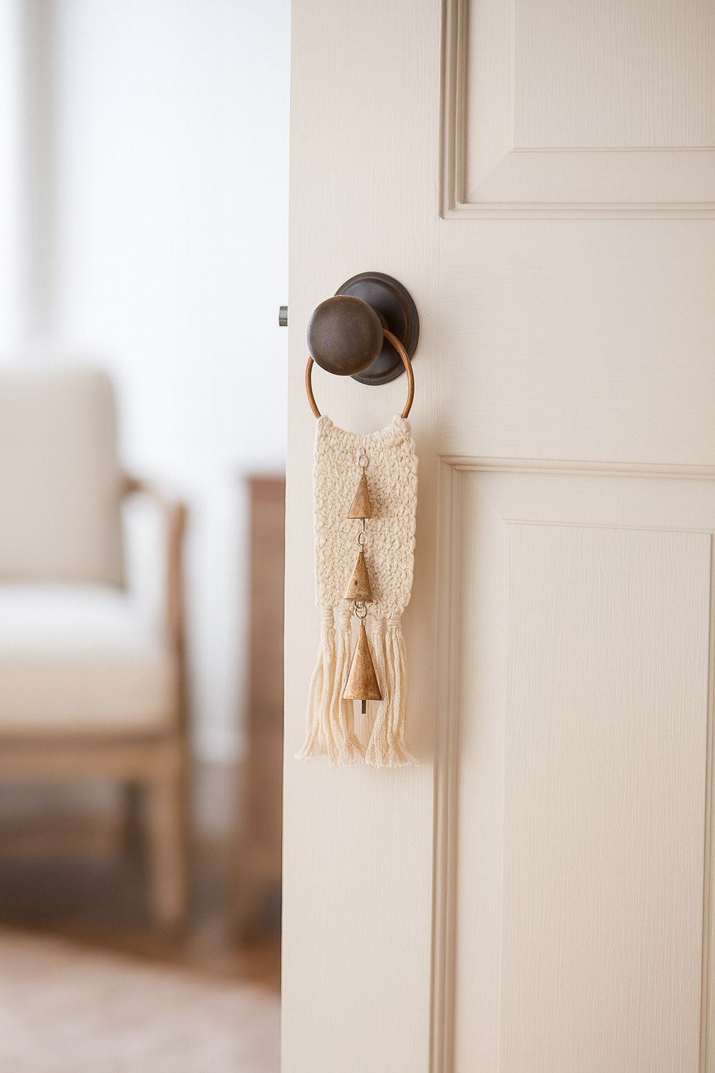 Matr Boomie Fair Trade - Vente Affichette de porte - Support de porte en macramé à forme de cloche conique, réglé à la main, issu du commerce équitable2