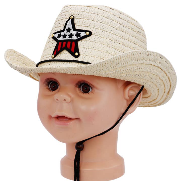Cap Zone - Wholesale Cowboy hat – kids - Kids Western Star Paper Straw Cowboy Hat10