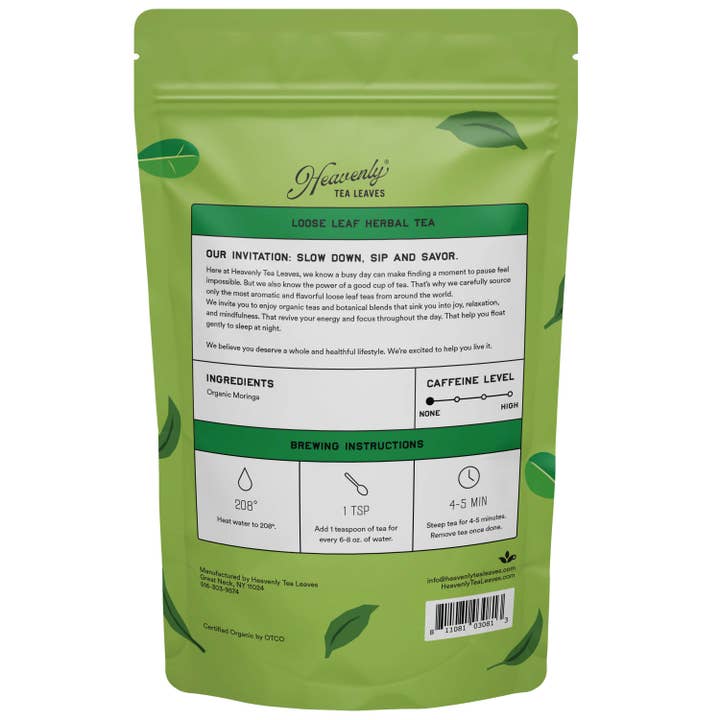 Heavenly Tea Leaves - Wholesale Loose tea - Organic Moringa, Bulk Loose Leaf Herbal Tea, 1 lb.1