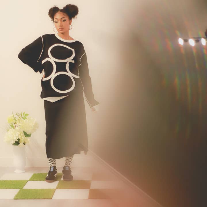 POSTA Oversized Jacquard Sweater for wholesale by POSTA Designs Studio