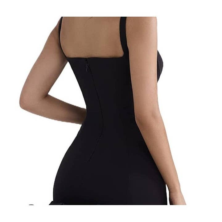FurDecoration - Wholesale Dress - Women's - Halter Neck Ruffle Hem Mini Skirt in Solid Color