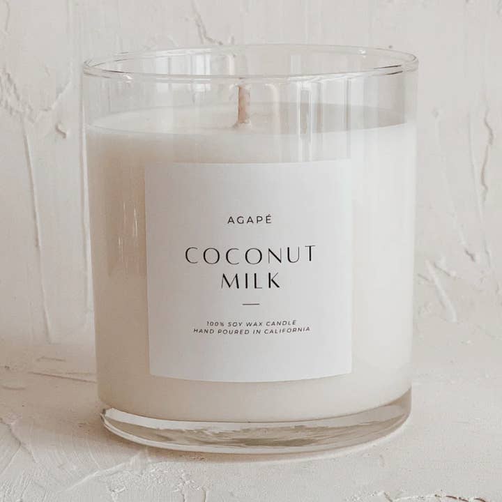Agapé Candles – wholesale Jar/filled candle – COCONUT MILK CANDLE 11 oz0