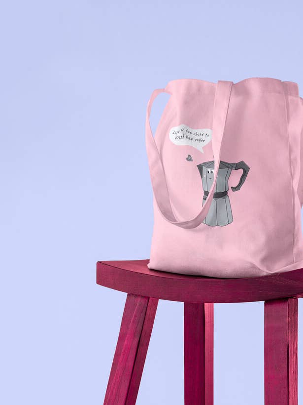 Het leven is te kort om slechte koffie te drinken Biologische roze kleur voor wholesale door boki