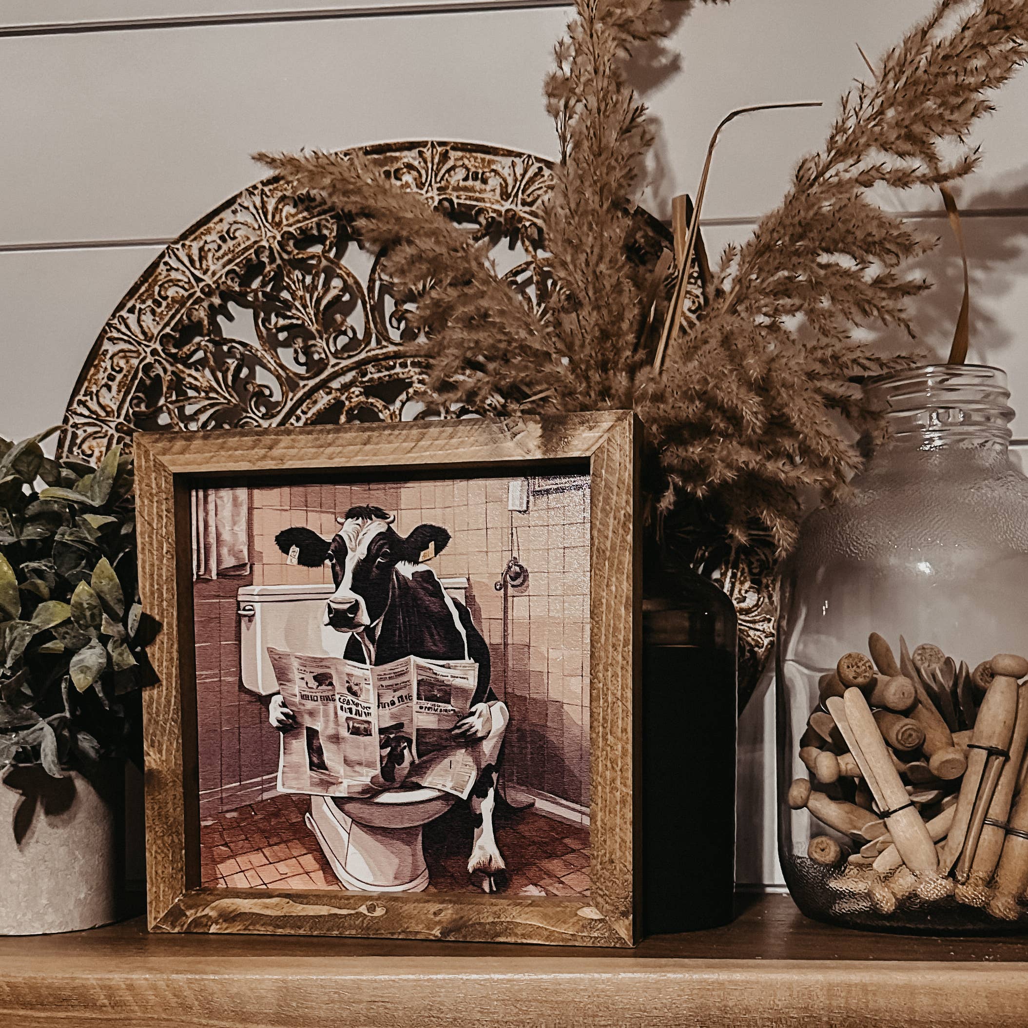 The Broken Board - Venta al por mayor Carteles de baño - Cartel de baño de vaca divertida5