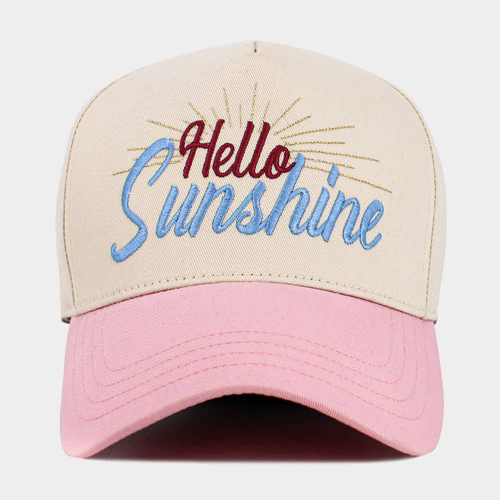 Sensibling Corp. - Vente Casquette de baseball – femme - Casquette de baseball en velours côtelé brodée avec le message HELLO SUNSHINE4