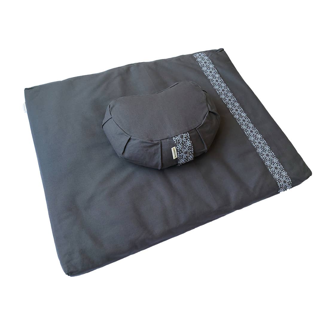 Meditation Mat Zabuton | Organic cotton | GOTS | Grey for wholesale on Faire1