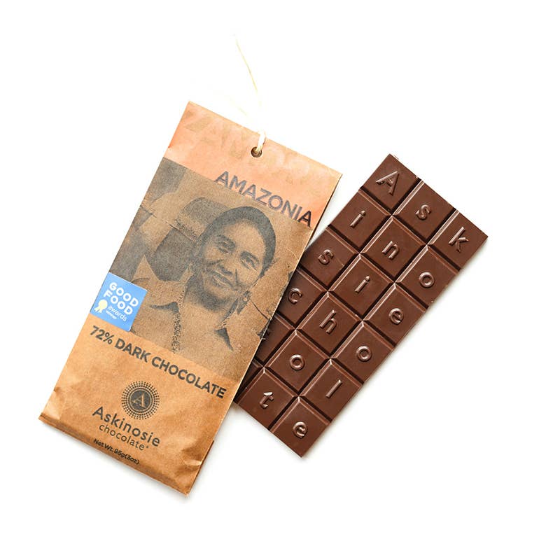 Askinosie Chocolate - Vendita all'ingrosso Barretta di cioccolato - Barretta di cioccolato fondente 72% Zamora Amazonia (confezione da 15)2