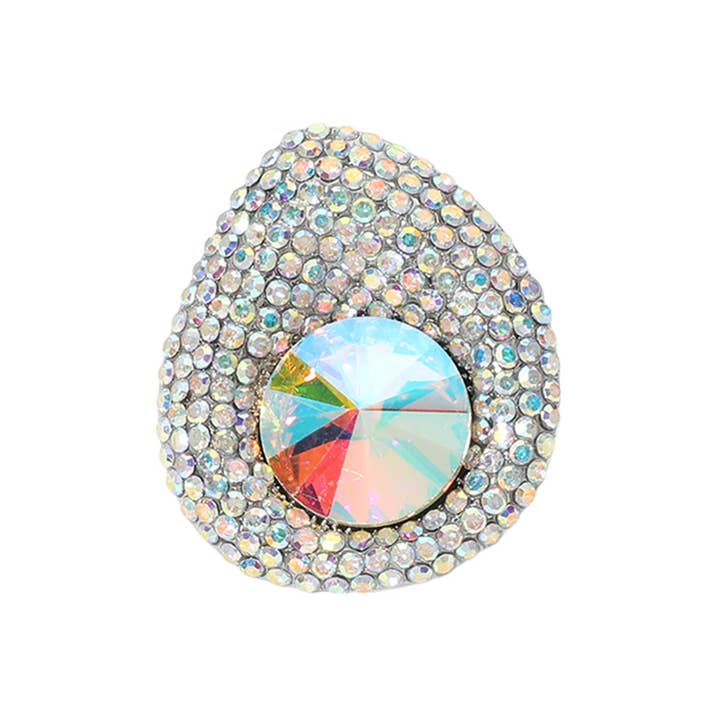 Sensibling Corp. - Wholesale Cocktail/Statement Ring - Pearl Stone Paved Stretch Ring
11