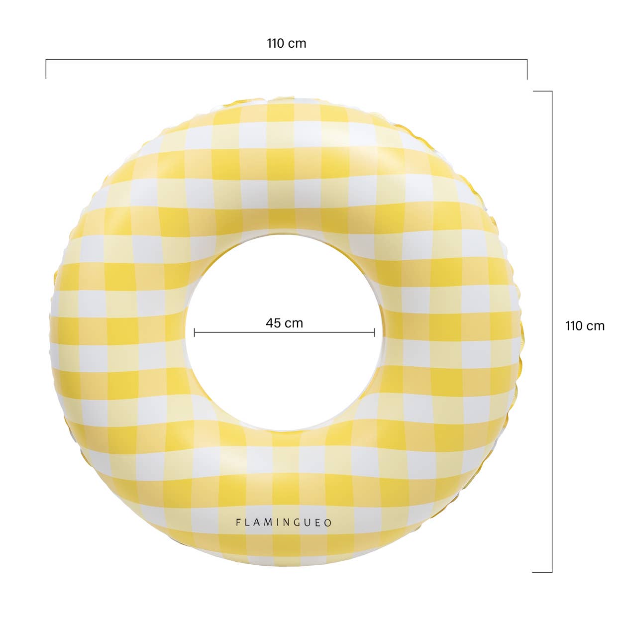 Flamingueo - Wholesale Inflatables - Giant Pool and Beach Float with Vichy yellow Print11