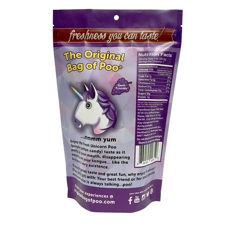 "The Original Bag of Poo"® - Wholesale Cotton Candy - The Original Bag of Poo (Unicorn Poo)
