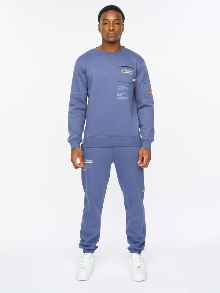 Applewood Crew & Jogger-Set Denimblau für den Großhandel von Duck and Cover