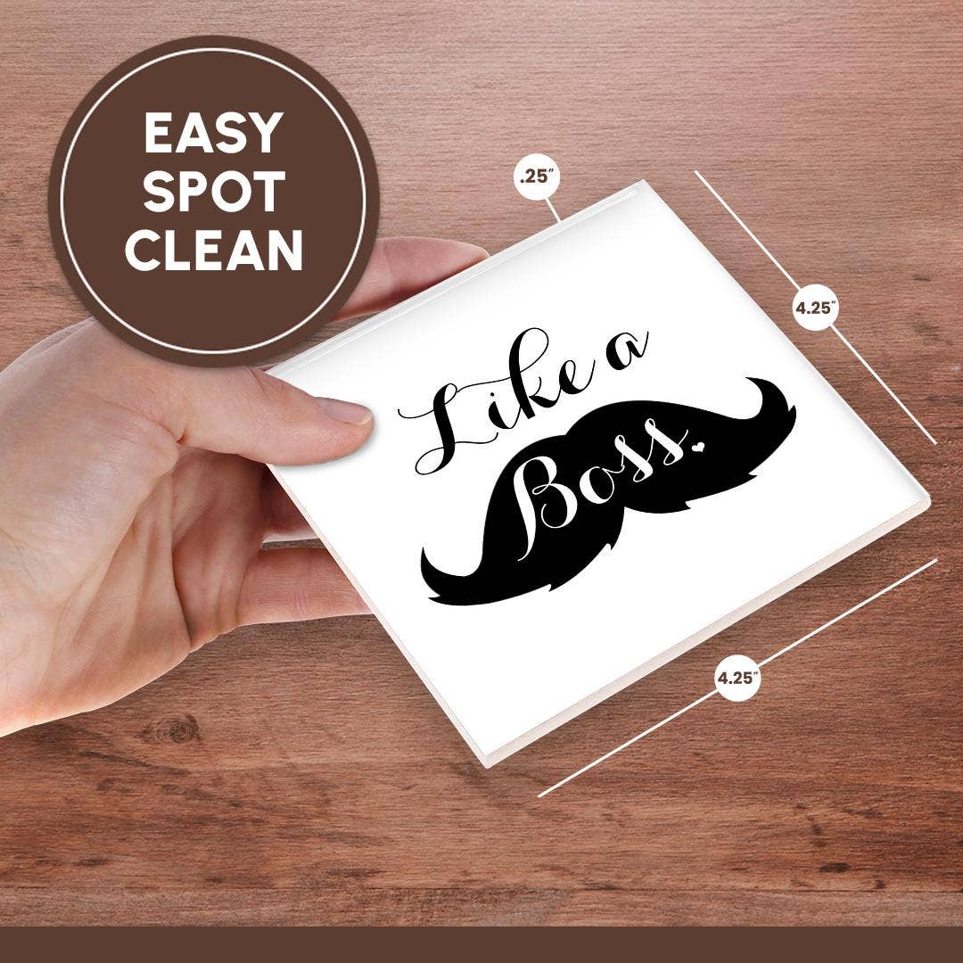 3dRose - Wholesale Coasters - 3dRose, Like a Boss Mustache, Coaster6